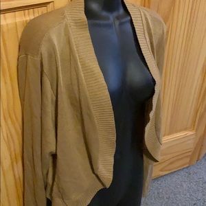 Tan Knit Shrug 2x by NY Collection Woman